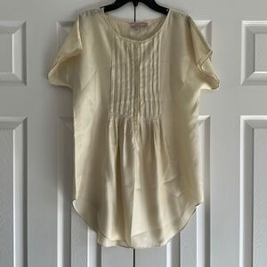 Calypso St. Barth Women’s Ivory Short Sleeve Silk Blouse